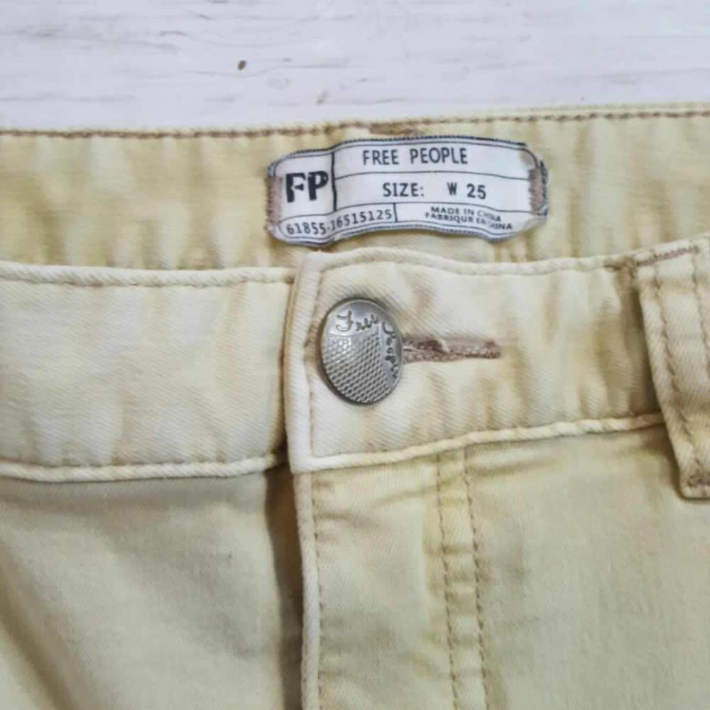 Free‎ people yellow wash skinny jean distressed size 25